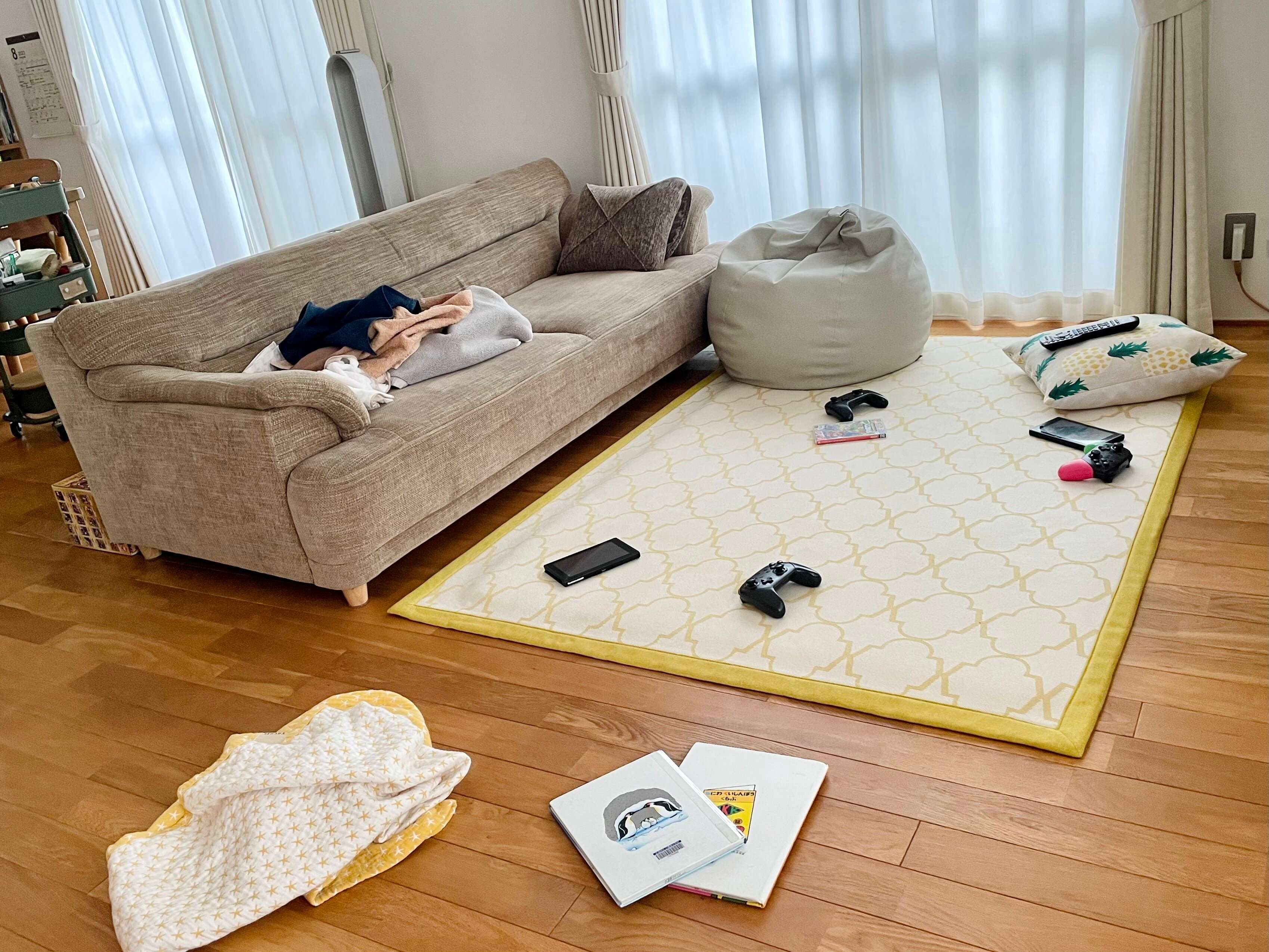 大きな平面にものを置かない