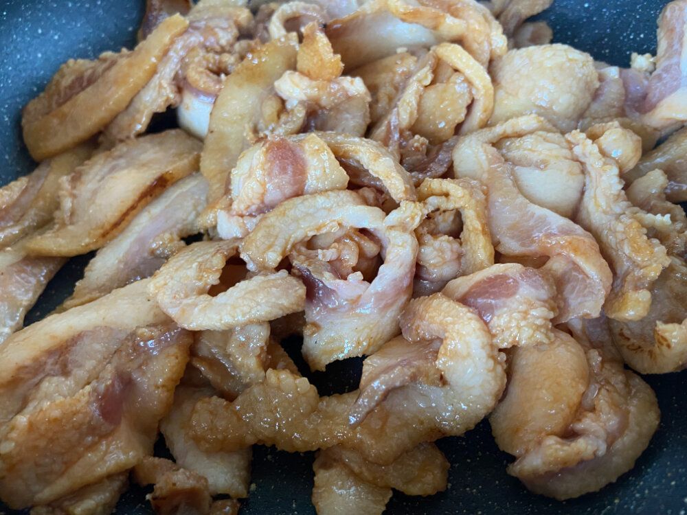 焼いているところ