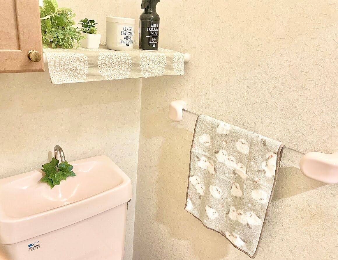 ふんわりフェイスタオルをトイレで使う