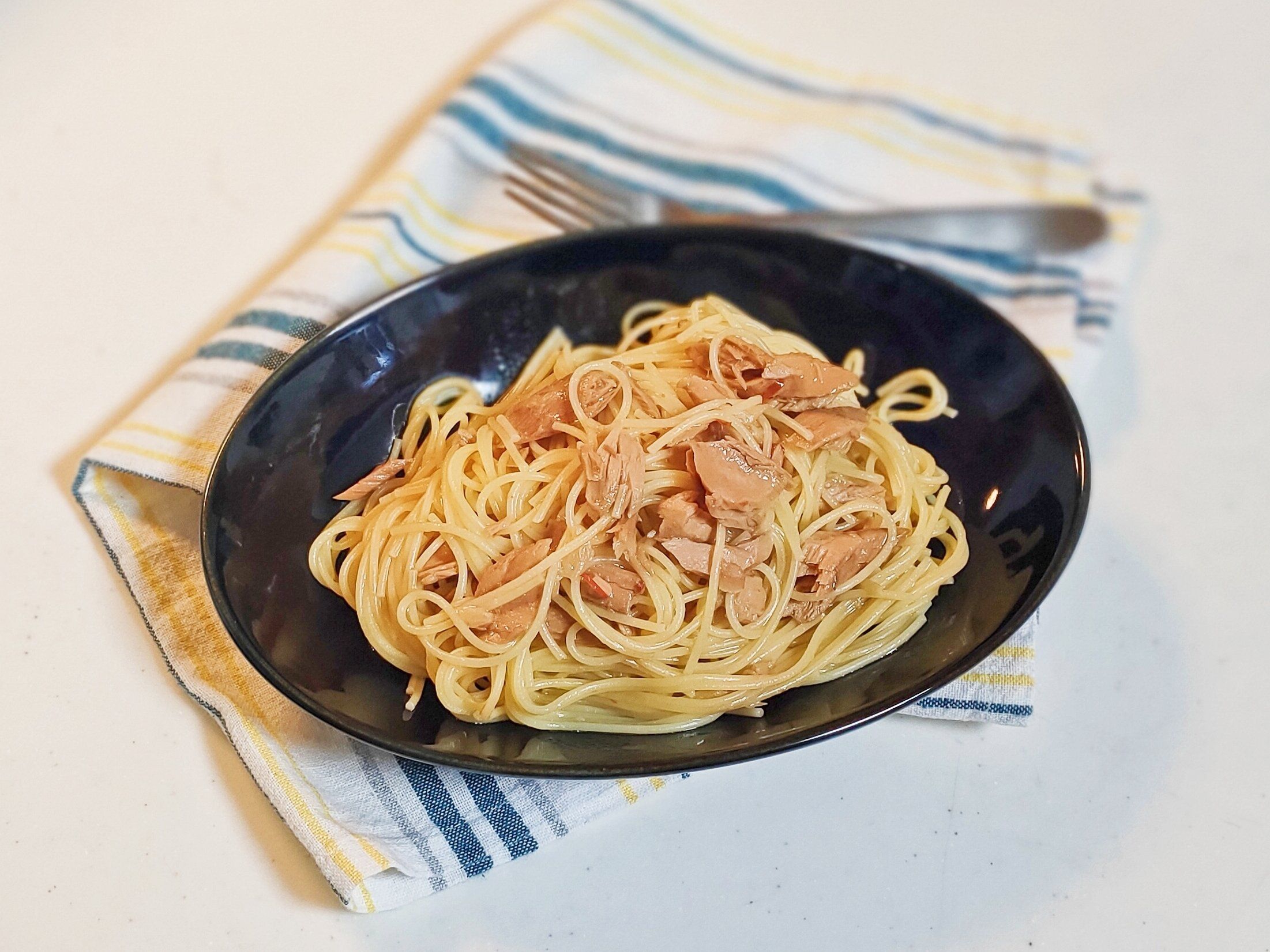 まぐろのガーリック醤油パスタ
