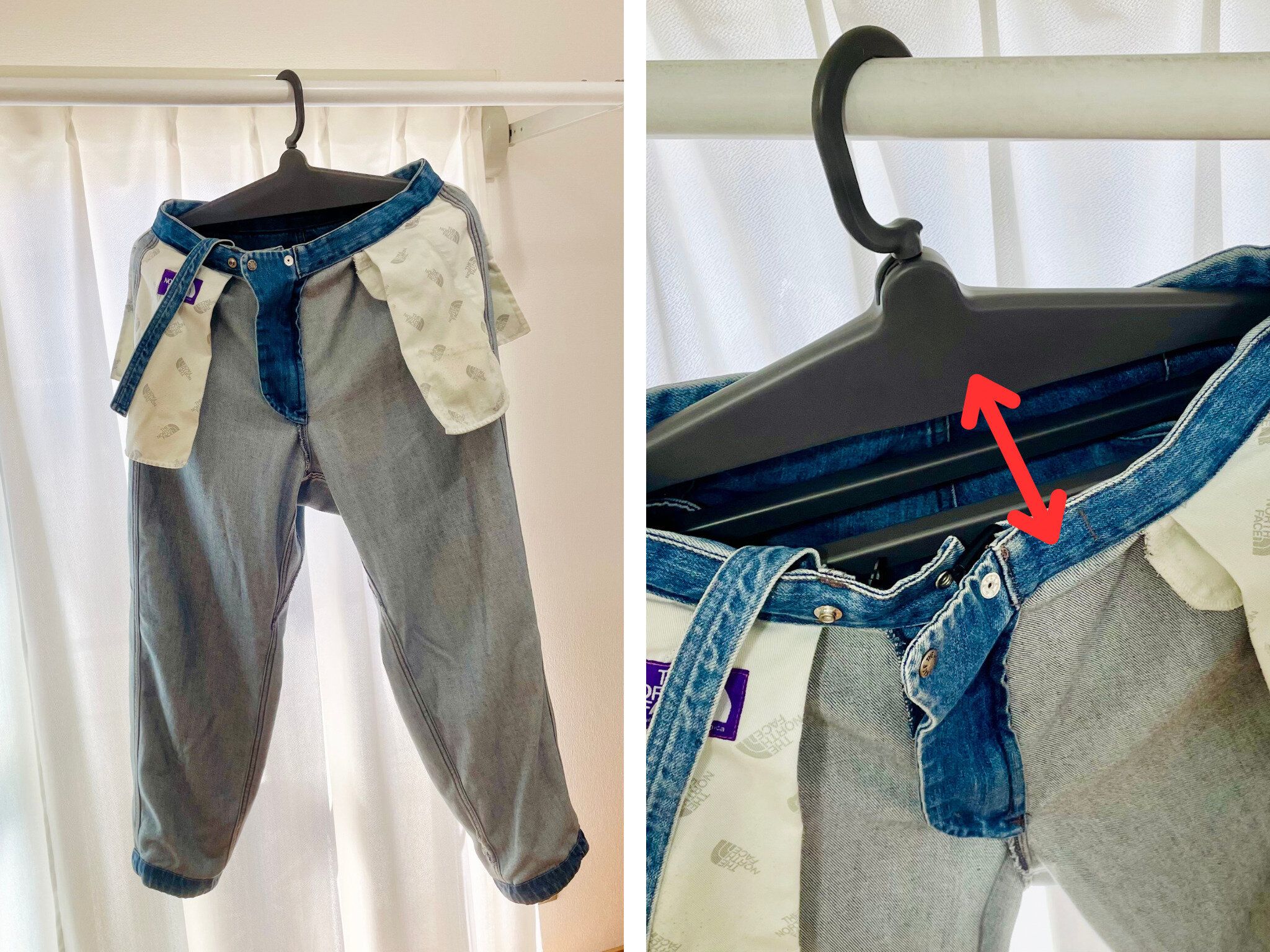 デニムも乾きやすいカインズのハンガー