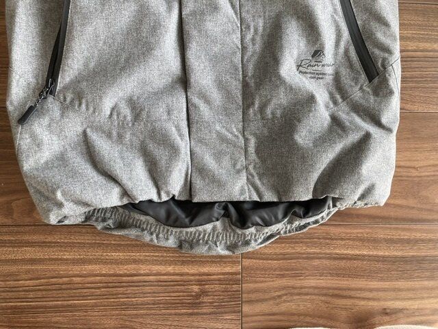 ワークマンディアライトウォームジャケット杢グレーS裾