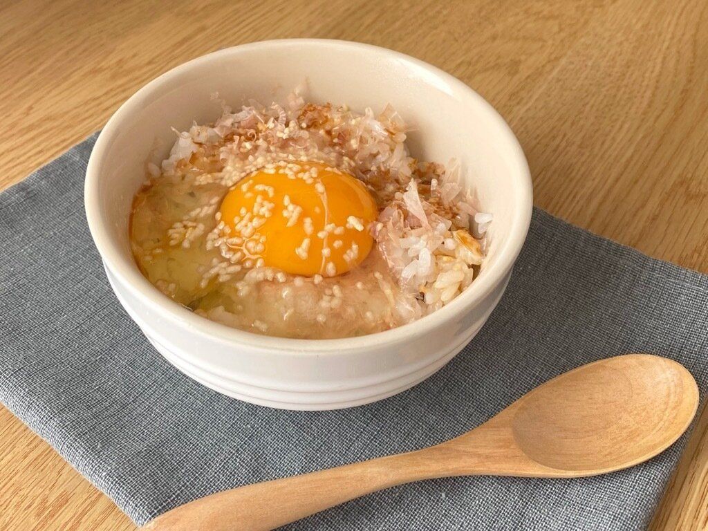 ほんだし干し貝柱だしを使った卵かけごはん