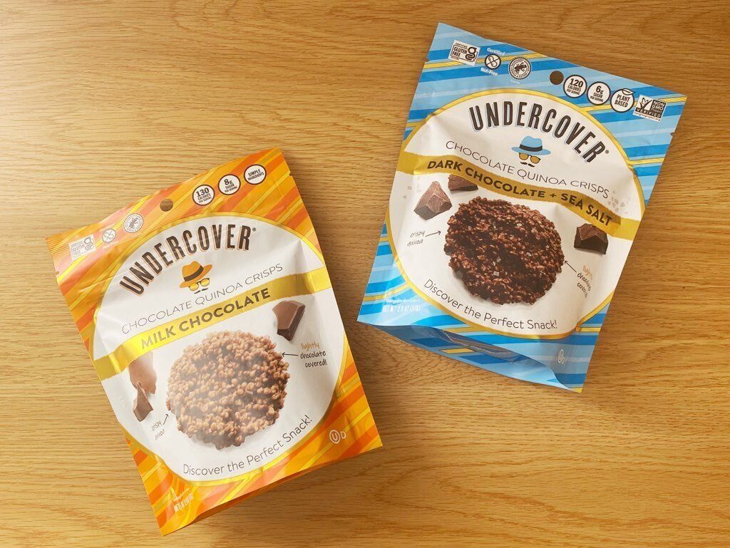 ミルクチョコレートキヌアクリスプ ダークチョコレートシーソルトキヌアクリスプ