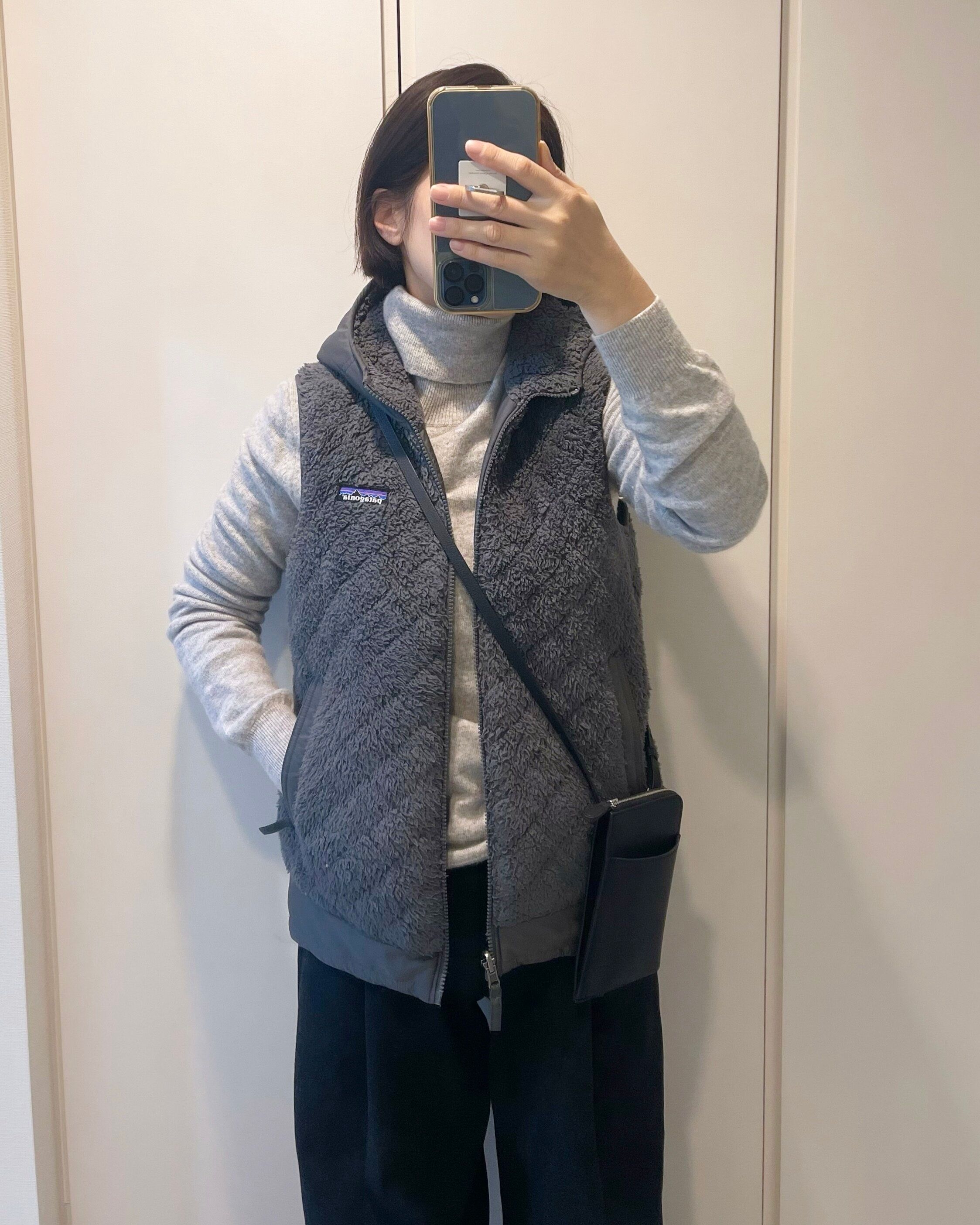 ボアベストコーデ