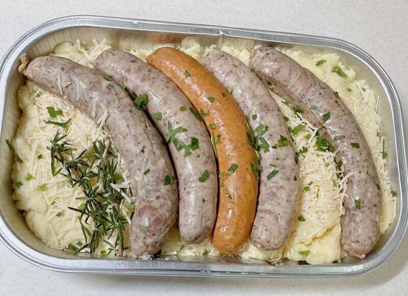 3種のソーセージ＆マッシュポテト