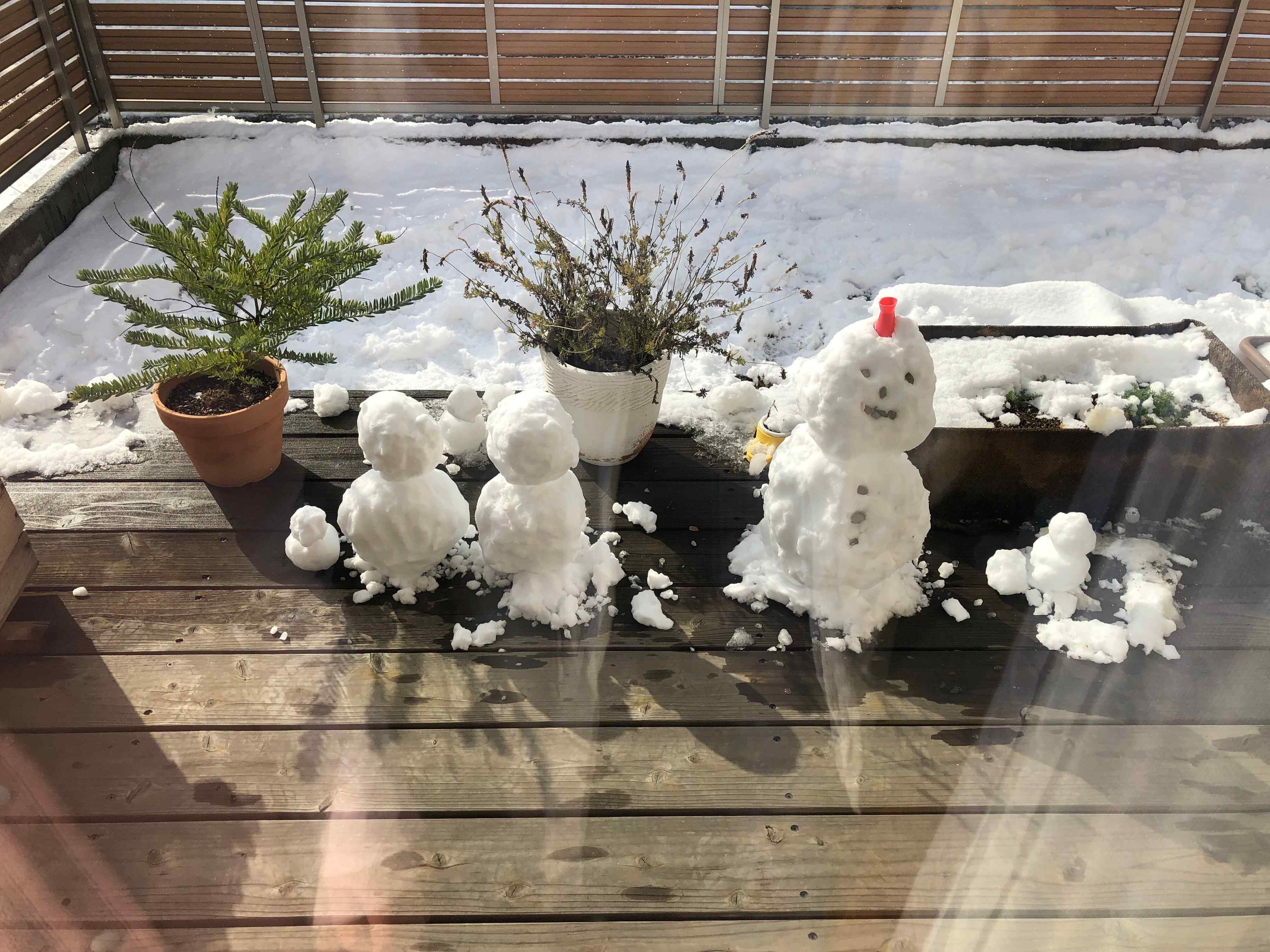 こどもと作った雪だるま