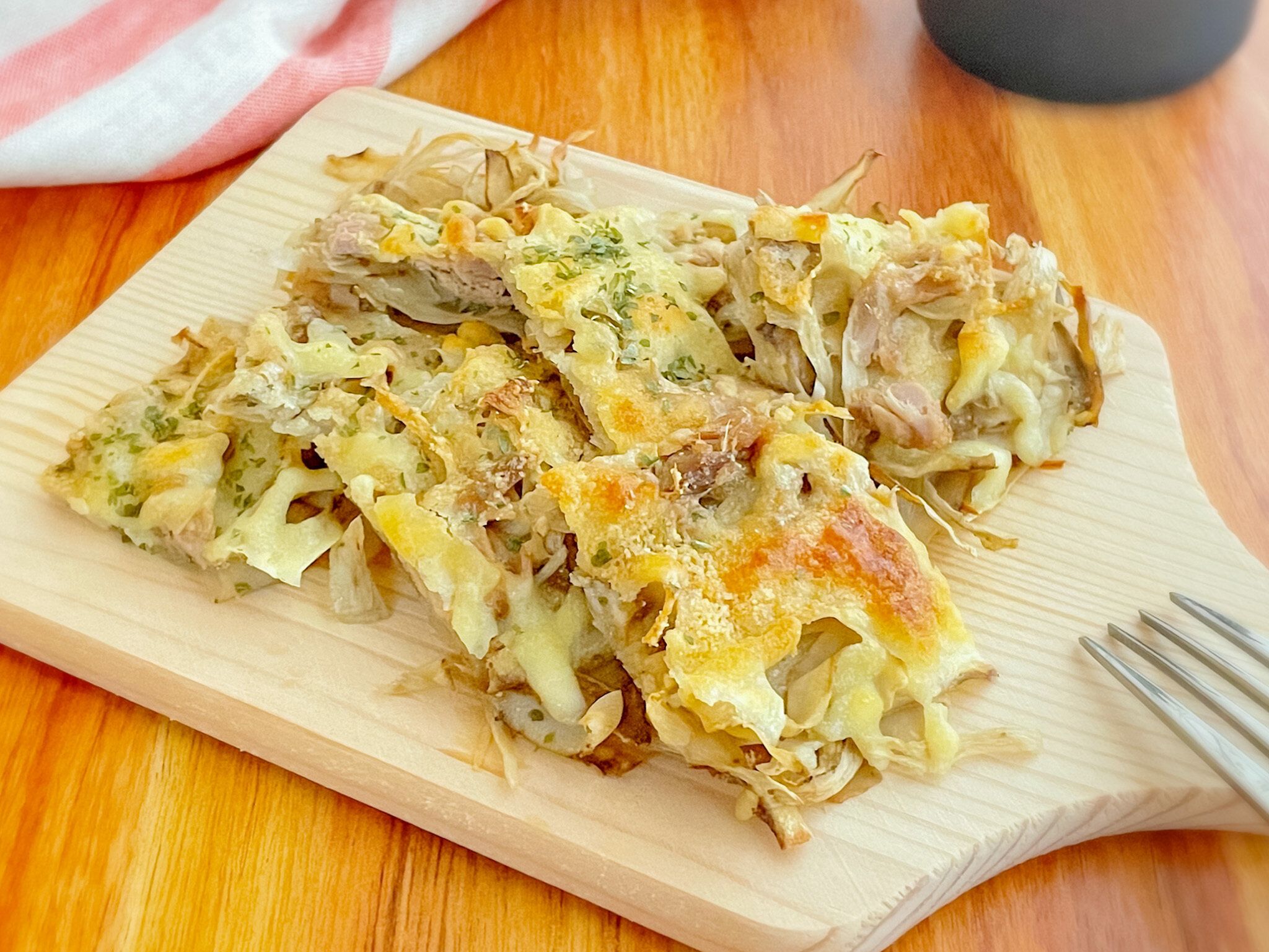 ごぼうとツナのカリサクッチーズ焼き