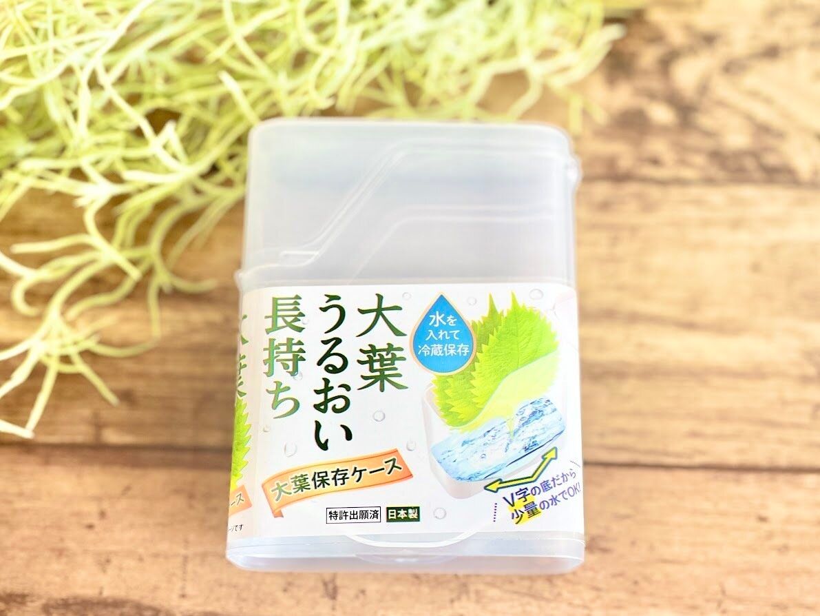 パッケージつきの大葉保存ケース