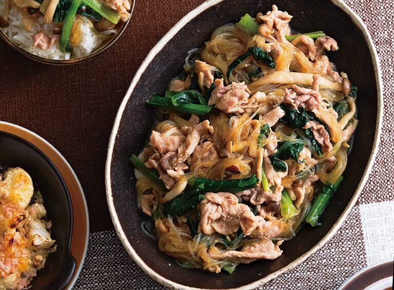 【20分でササっと2品】近藤幸子さんの『豚肉と小松菜の春雨とろみ煮』『長いものチーズおかか焼き』