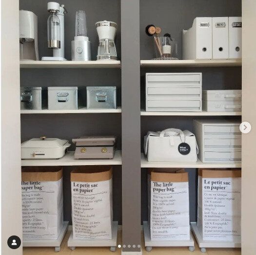 おしゃれなペーパーバッグをパントリー収納に活用する工夫