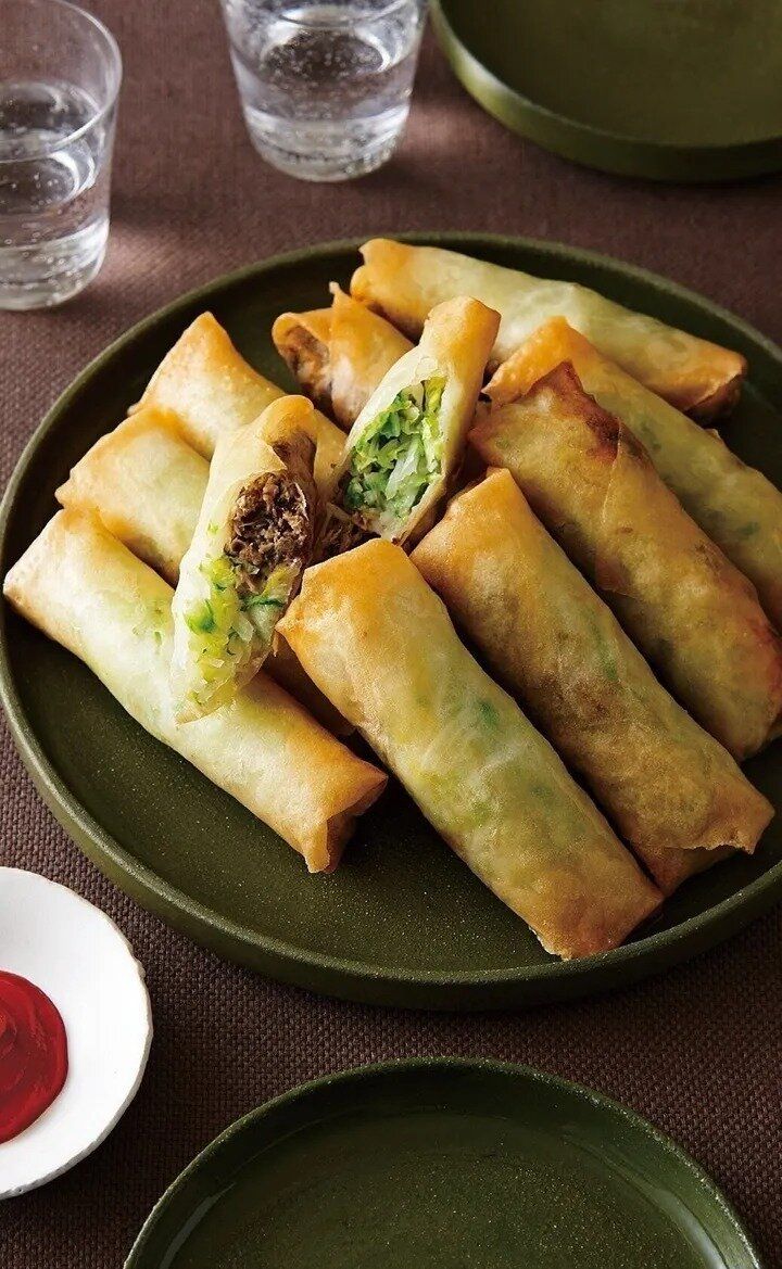 塩もみ白菜とさば缶のチーズ春巻き