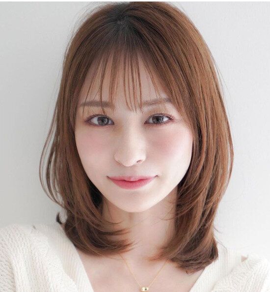 2Wayバングでアレンジ自在!ひし形ミディアムヘア