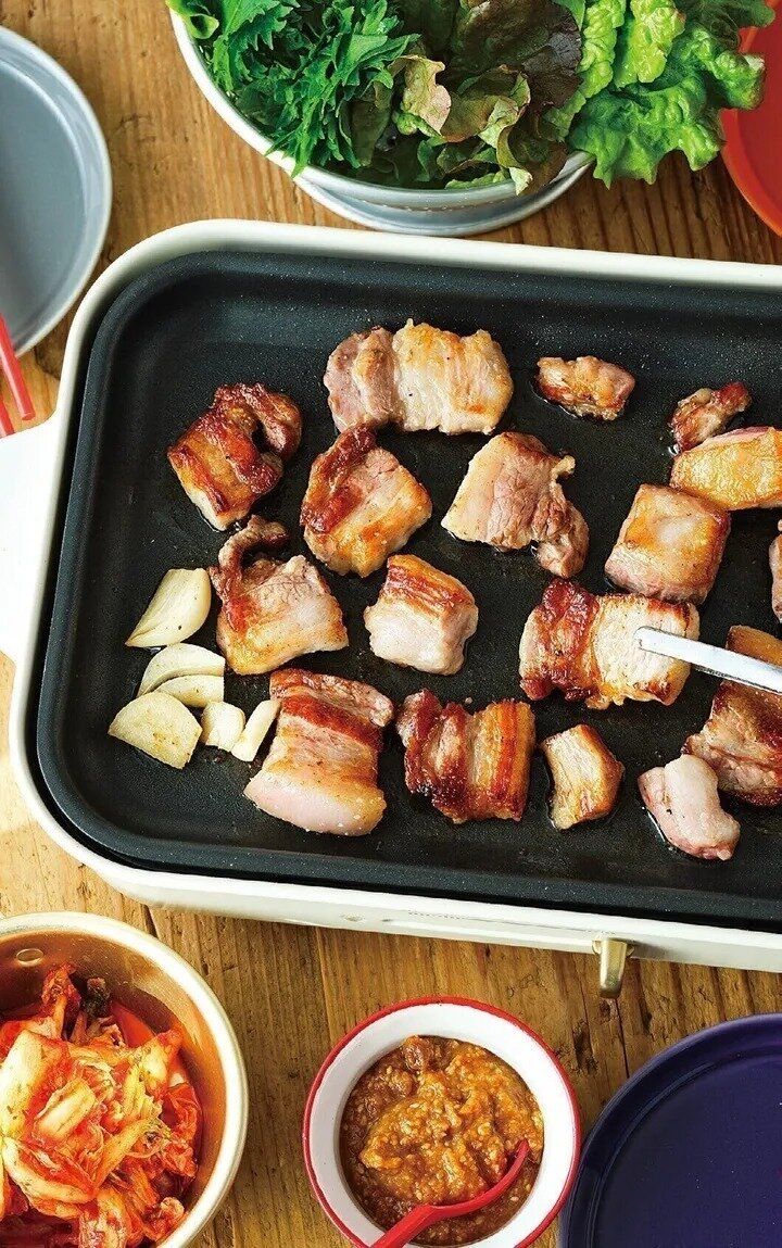 ホットプレートで作るサムギョプサル風豚バラ焼き肉