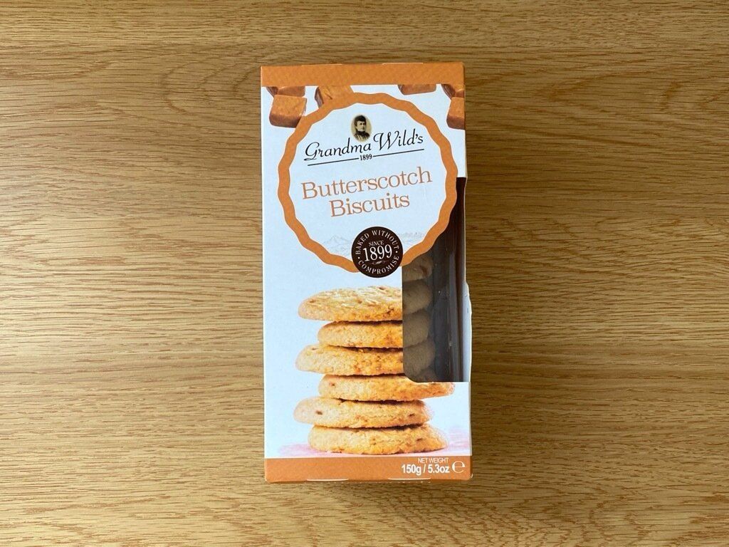 グランマワイルズ バタースコッチビスケットのパッケージ
