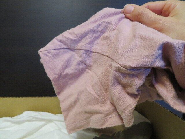 段ボールから見つかった半袖の服