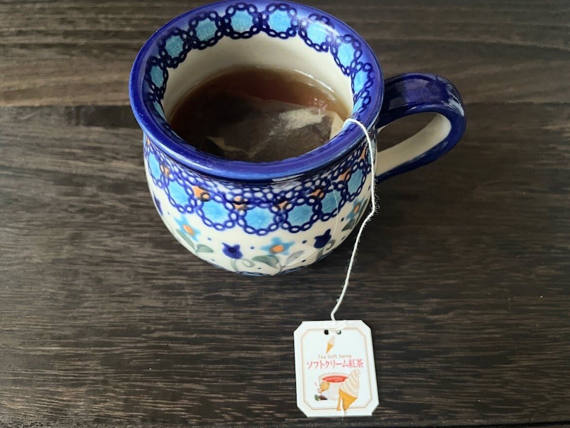 ソフトクリーム紅茶をいれたところ