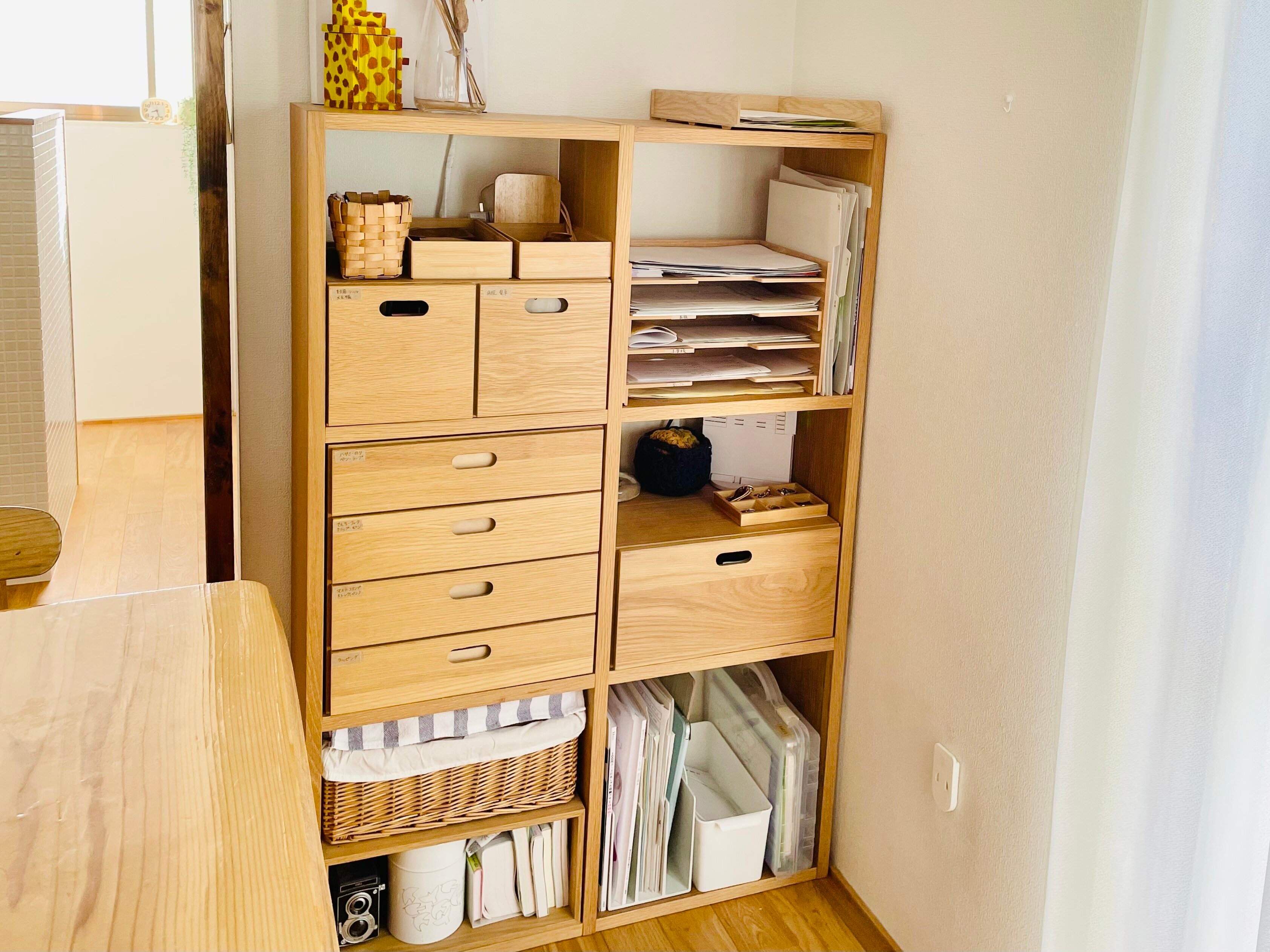 無印良品スタッキングチェストとスタッキングシェルフ