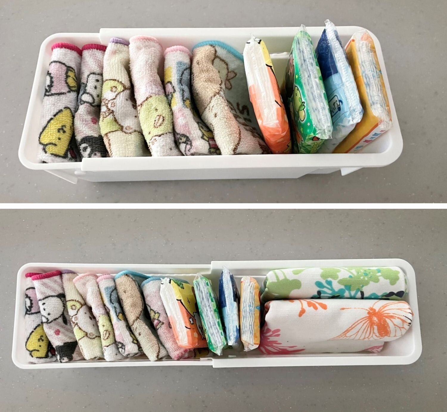 場所に合わせて伸縮できて便利!セリアの伸縮収納トレーで隙間知らず!