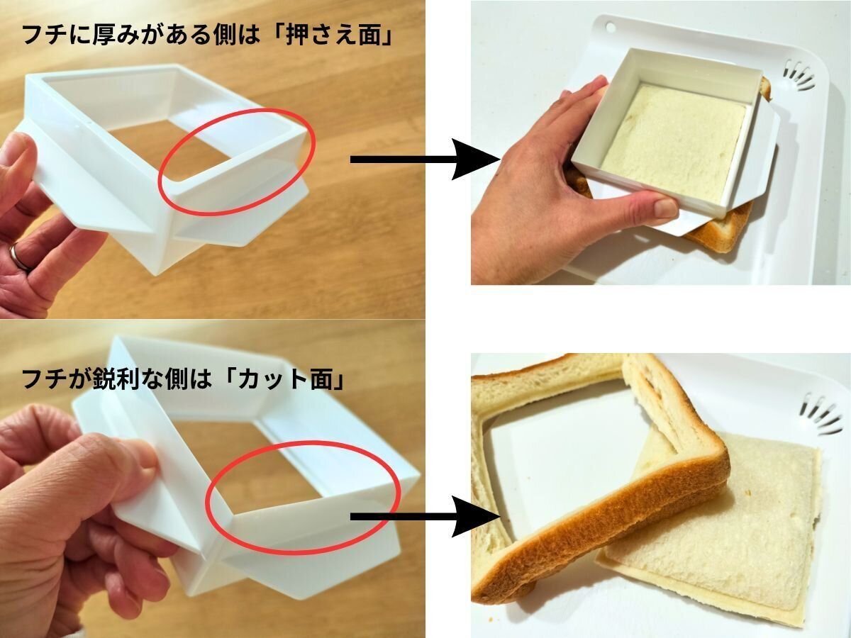 サンドメーカーのフチの説明画像