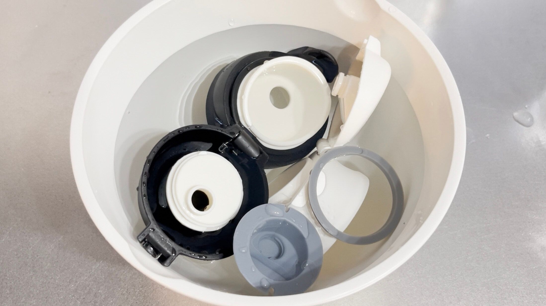 クエン酸水へ浸す