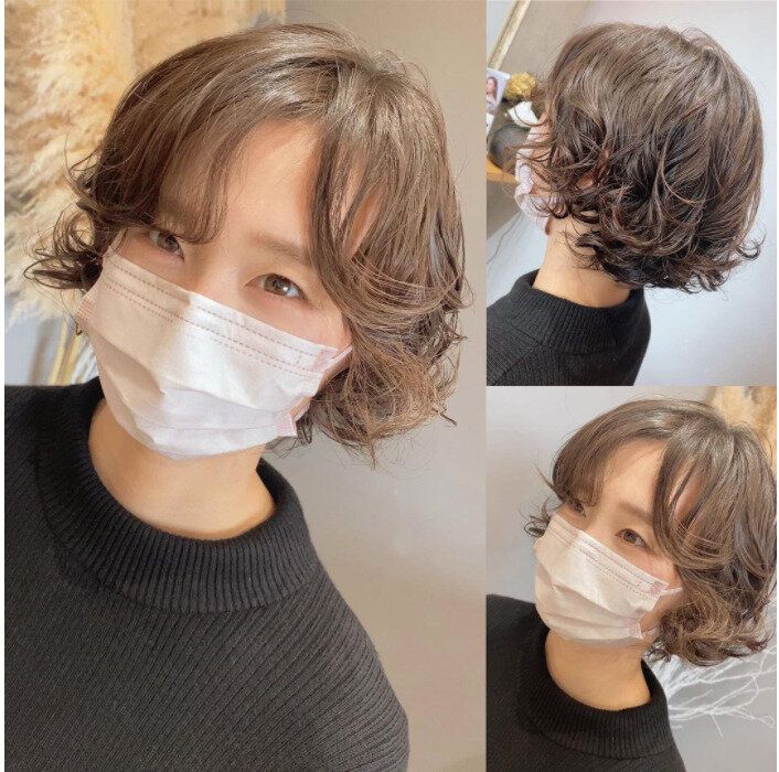 40代女性に似合うふんわりショートヘアスタイル。お手入れ簡単！ショートボブパーマ