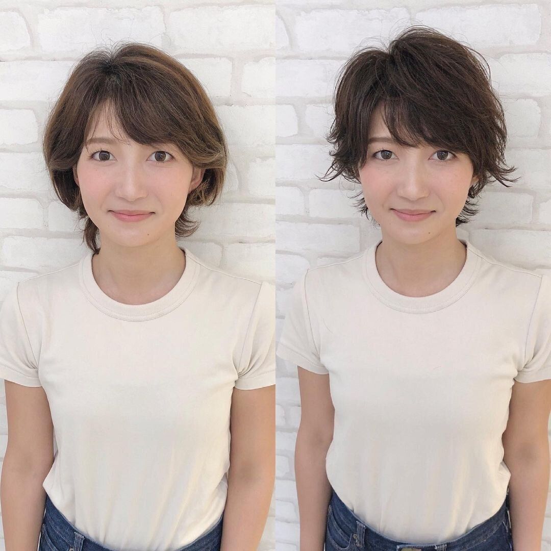 40代女性に似合うふんわりショートヘアスタイル！クセ毛風の外ハネショート