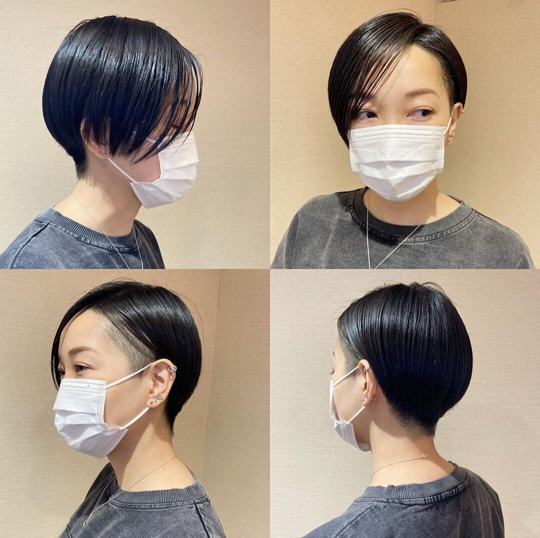 40代女性に似合うふんわりショートヘアスタイル！個性が際立つクールな刈り上げショート