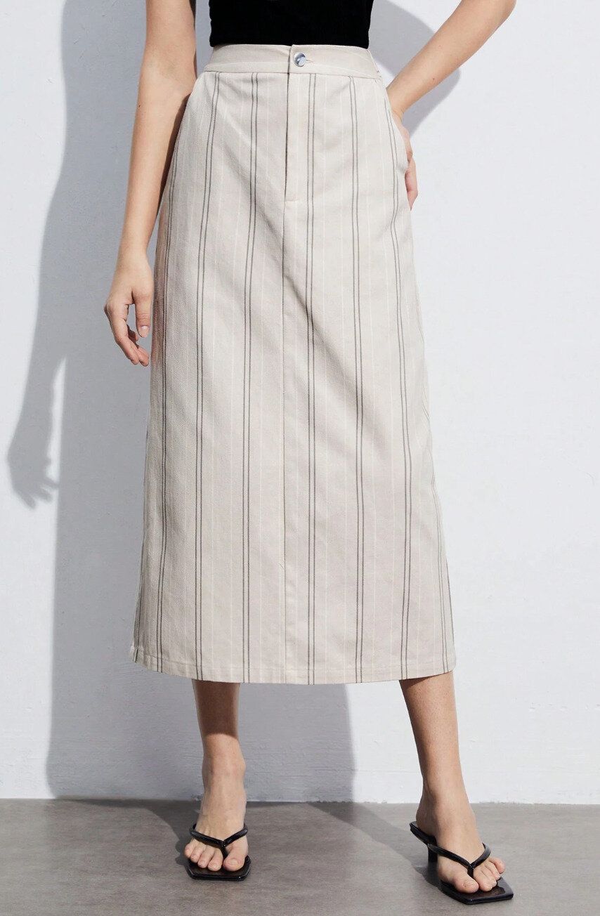 SHEIN BIZwear ストライプ柄 ハイウエスト スカート レディース