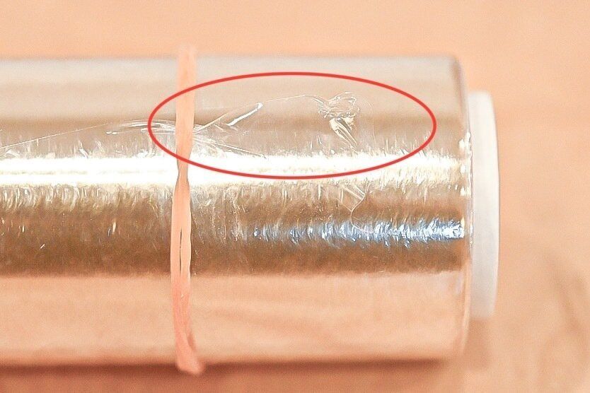 ラップの切り口のアップ画像