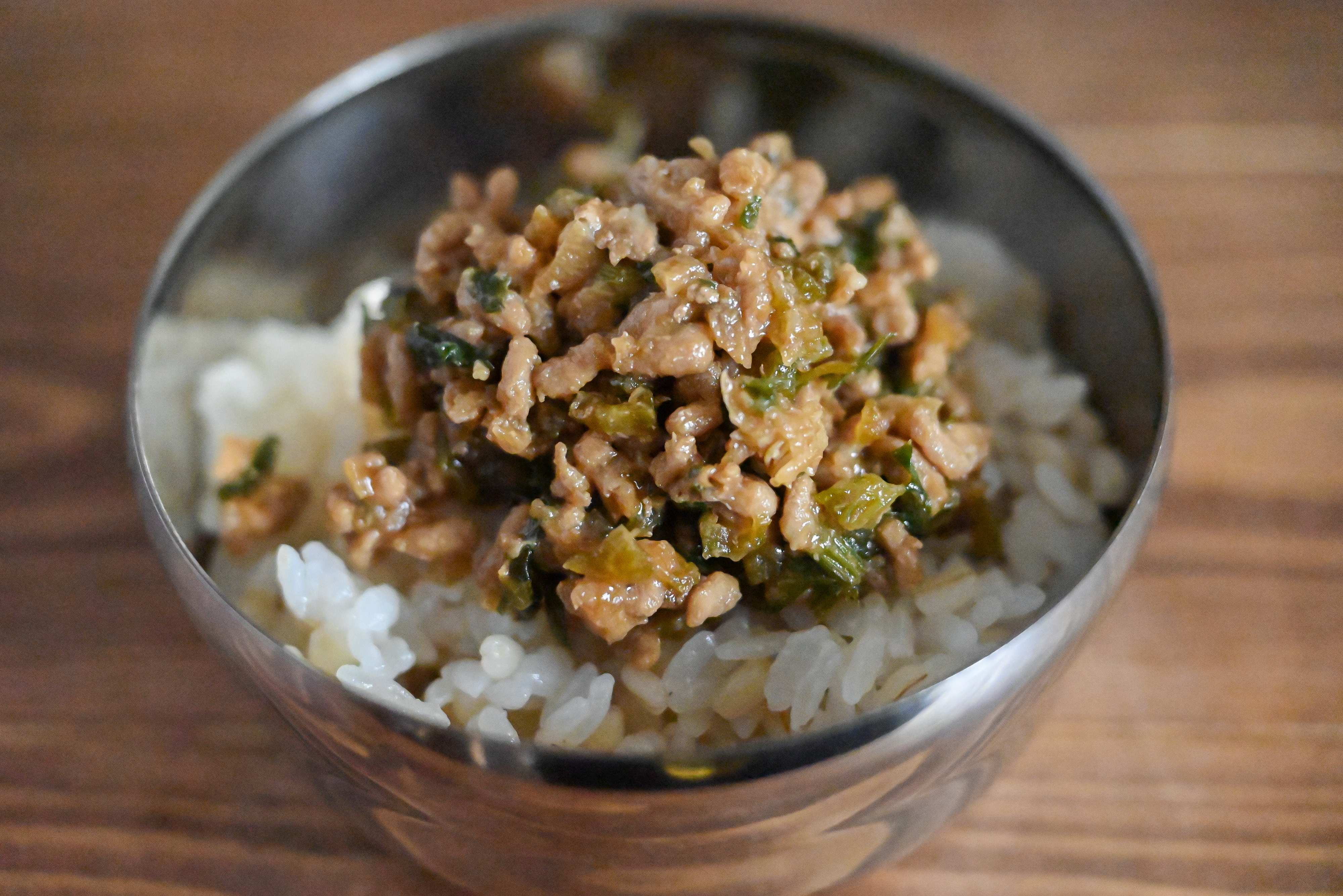 セロリの肉みそ