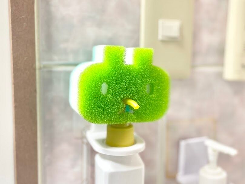 ポンプタイプの洗剤にも乗せられる