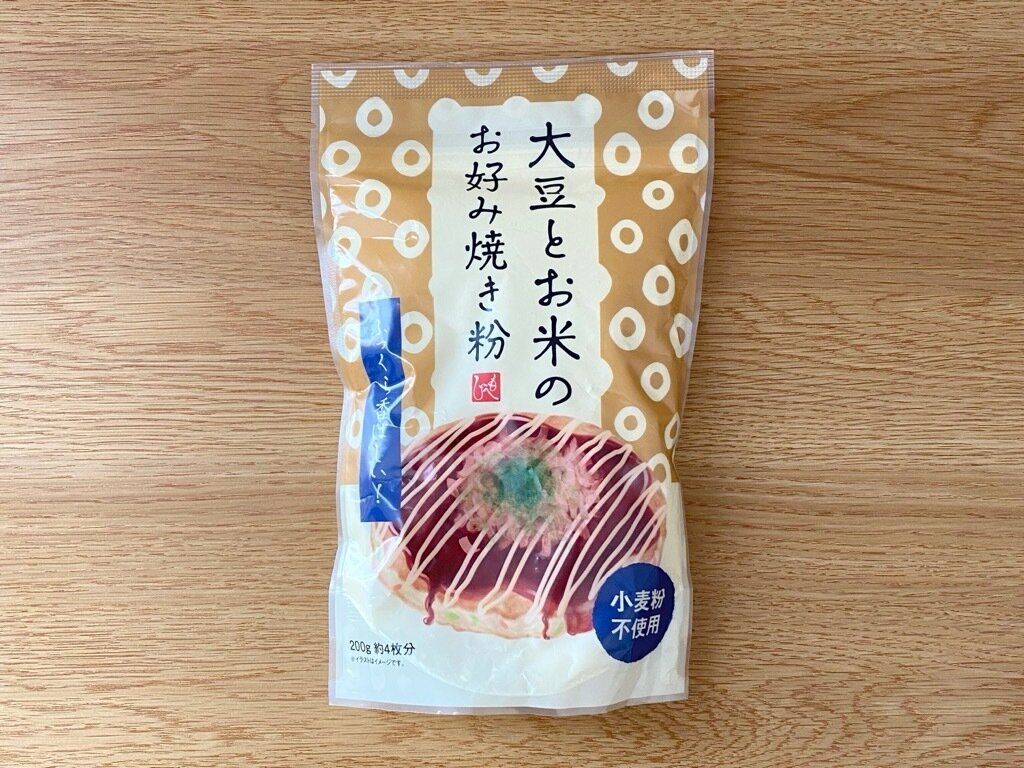 大豆と米粉のお好み焼き粉のパッケージ