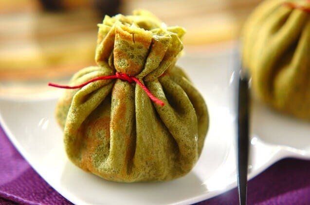 栗入り抹茶のアイスクレープ