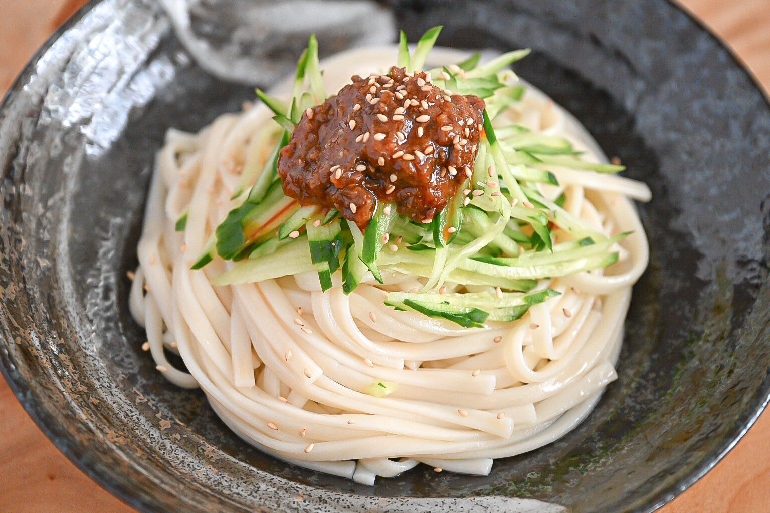 ご飯で汁なし坦坦の和え麺