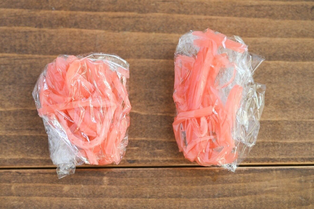 ラップで包んだ紅しょうが