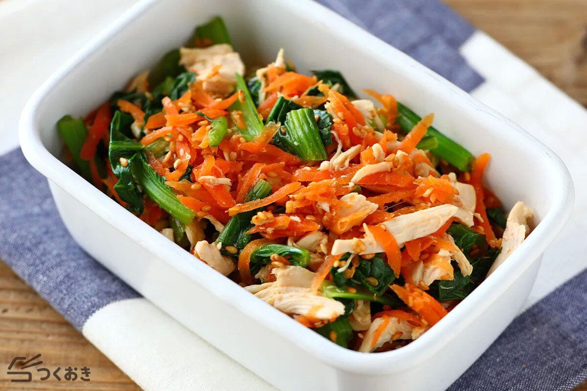 小松菜とささみのごま和え