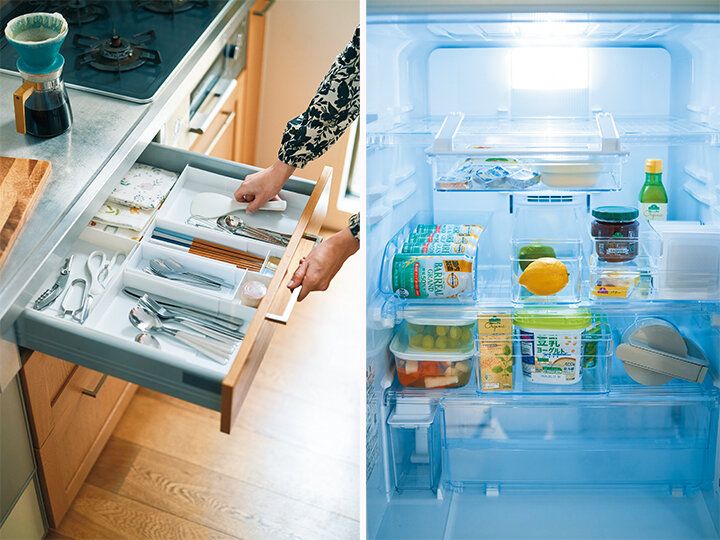 夏場のキッチン作業を時短に！引き出し収納も冷蔵庫内もひと目でわかる便利アイテム