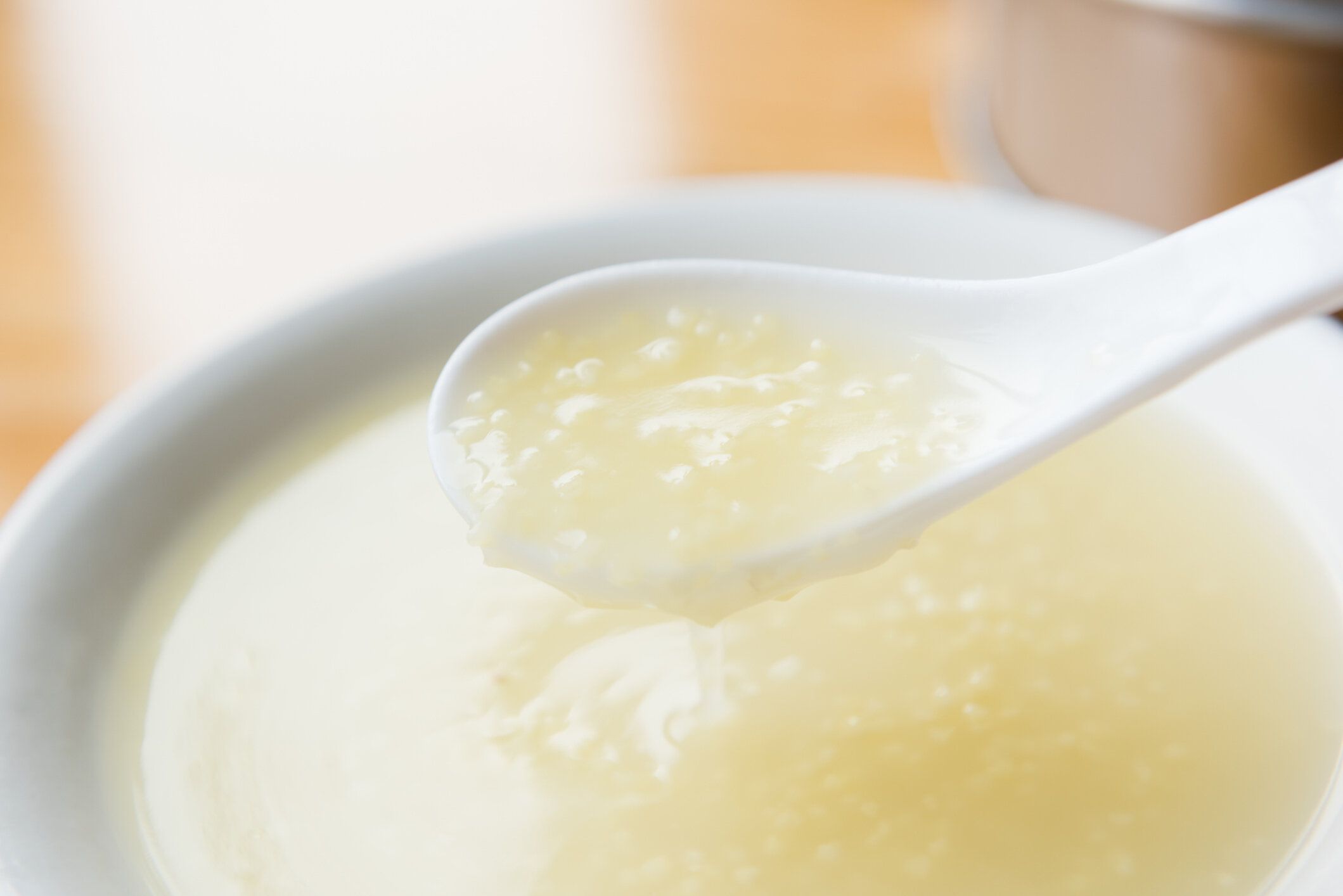 中国のミレーのお粥。クローズ アップ。中国のお粥。