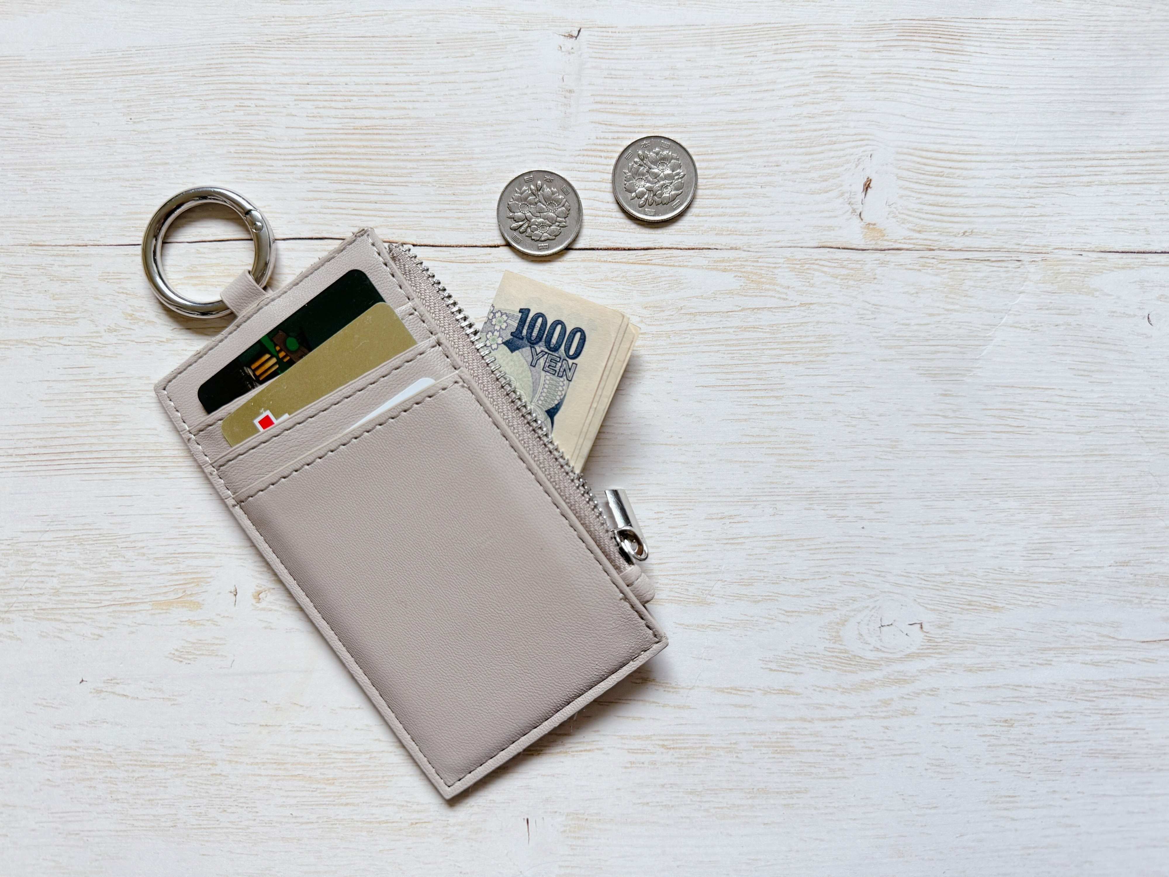 キーリング付きパスケース