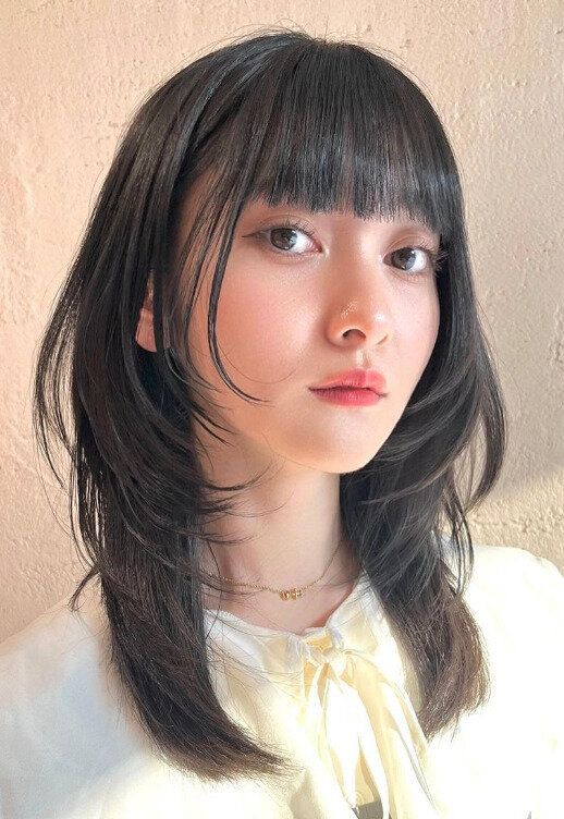 ワンカールでセットが簡単!韓国風セミロング