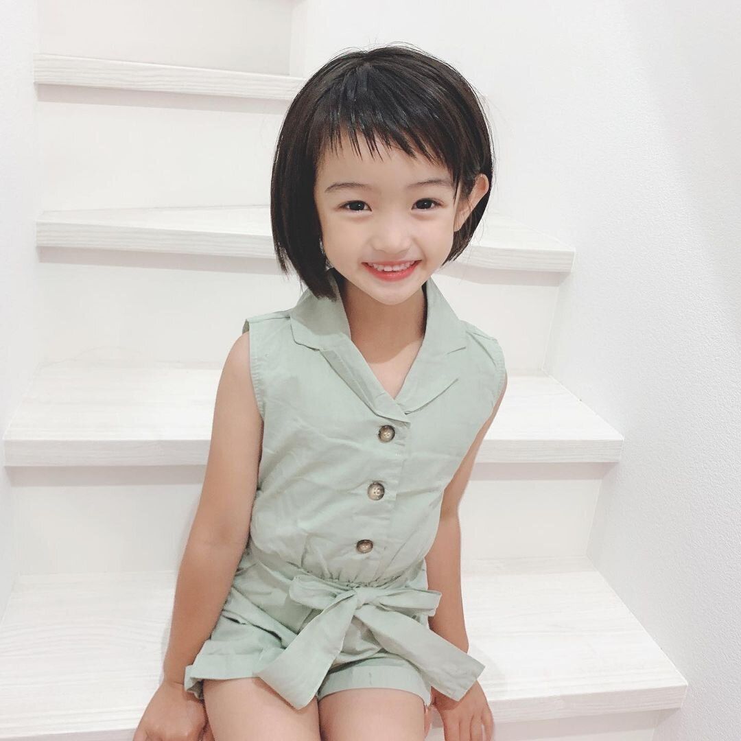 小学生女子も納得のキュートなヘアスタイル。キュートなボブスタイル