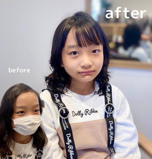 ポイントストレートパーマで前髪サラサラ！クセ毛を活かしたミディアムヘア