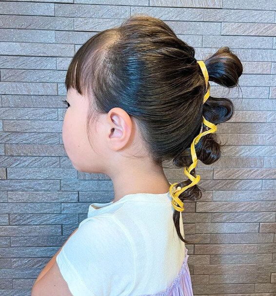 ワイヤー入りの紐で簡単！キッズヘアアレンジ