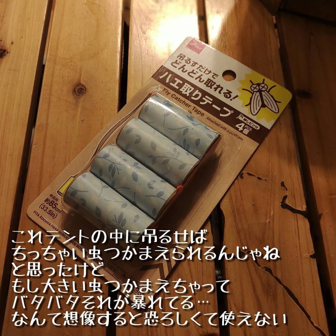 【ダイソー】アウトドアシーンでも活躍するハエ取りテープ
