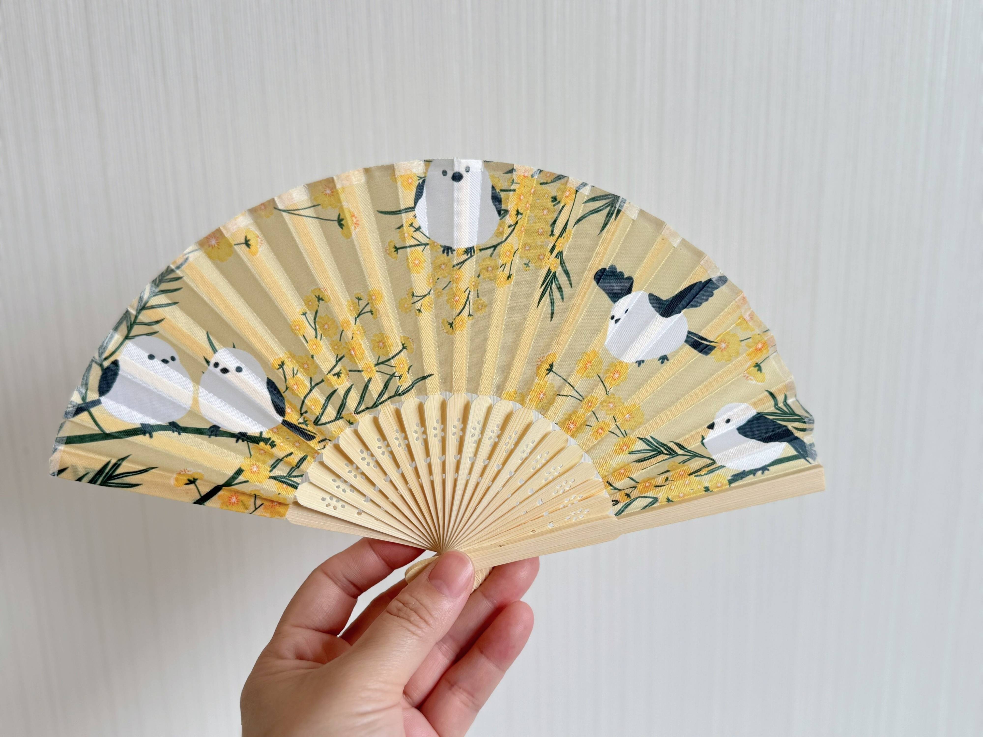 扇子15cm（シマエナガ柄）