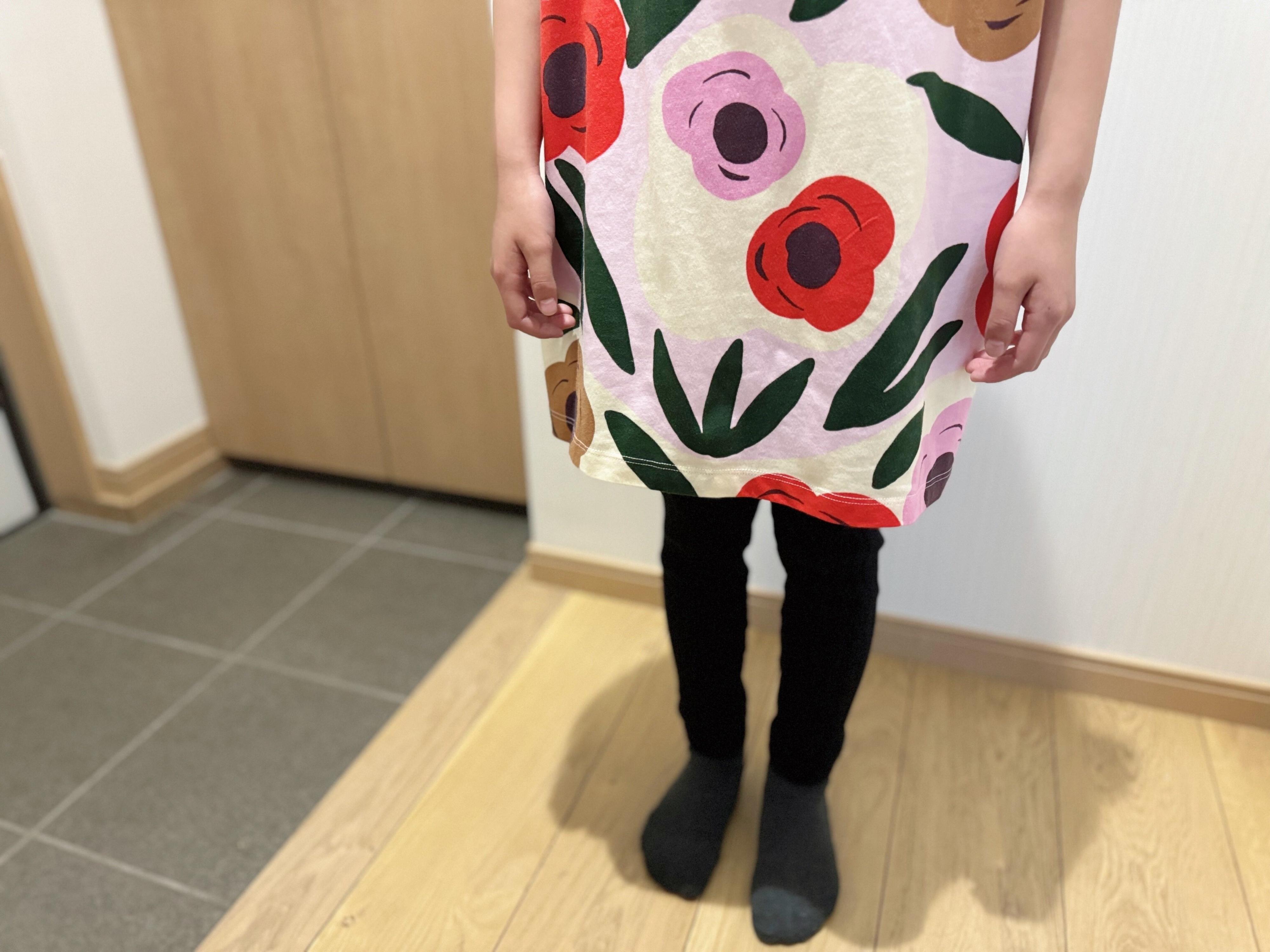 【ユニクロ×マリメッコ】話題のコラボ商品!大人サイズだけどあえて小3娘に着せてみた!