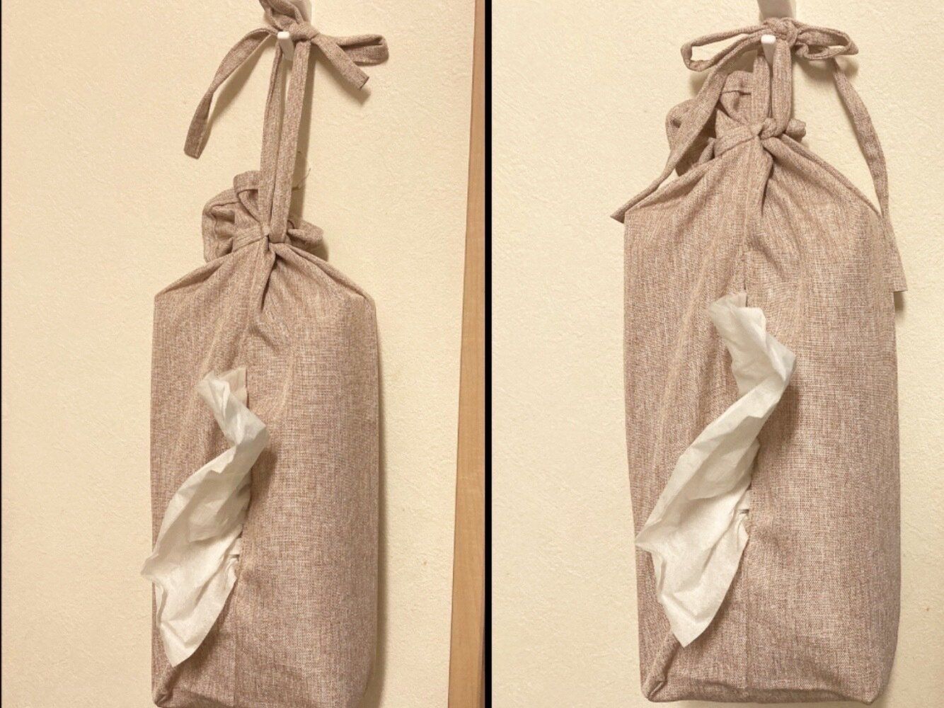 セリアティッシュボックスカバーひも付き