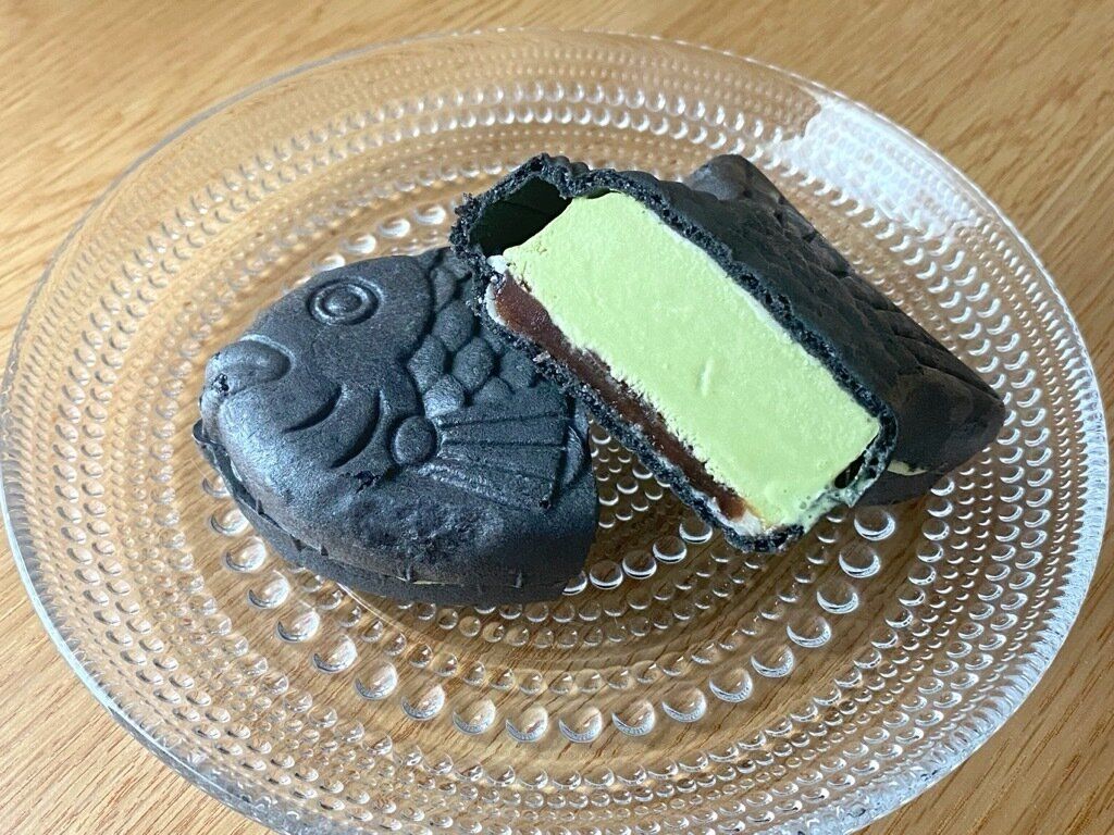 和菓子アイス たい焼き最中 宇治抹茶 しっぽまであん黒蜜風味粒餡入