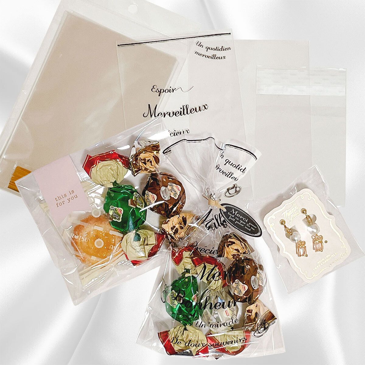 透明の袋・OPP袋で中身を見せる